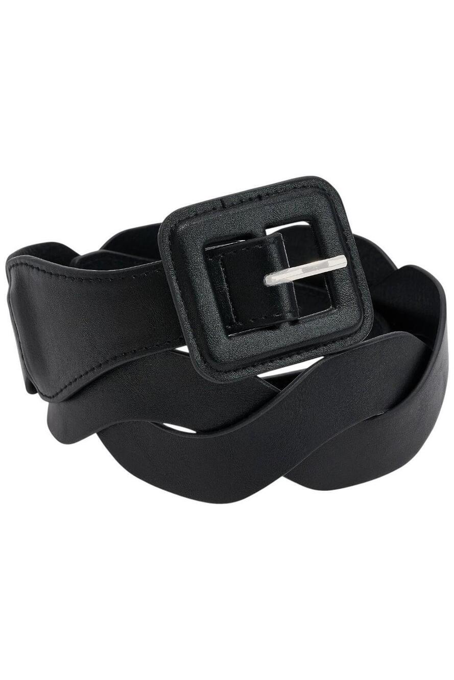 Susan Graver Criss-Cross Faux Leather Belt Black